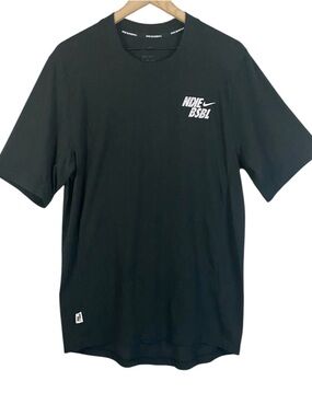 Nike Men's Dri-FIT Flux Short-Sleeve Crewneck Baseball Tee in Black Size Medium